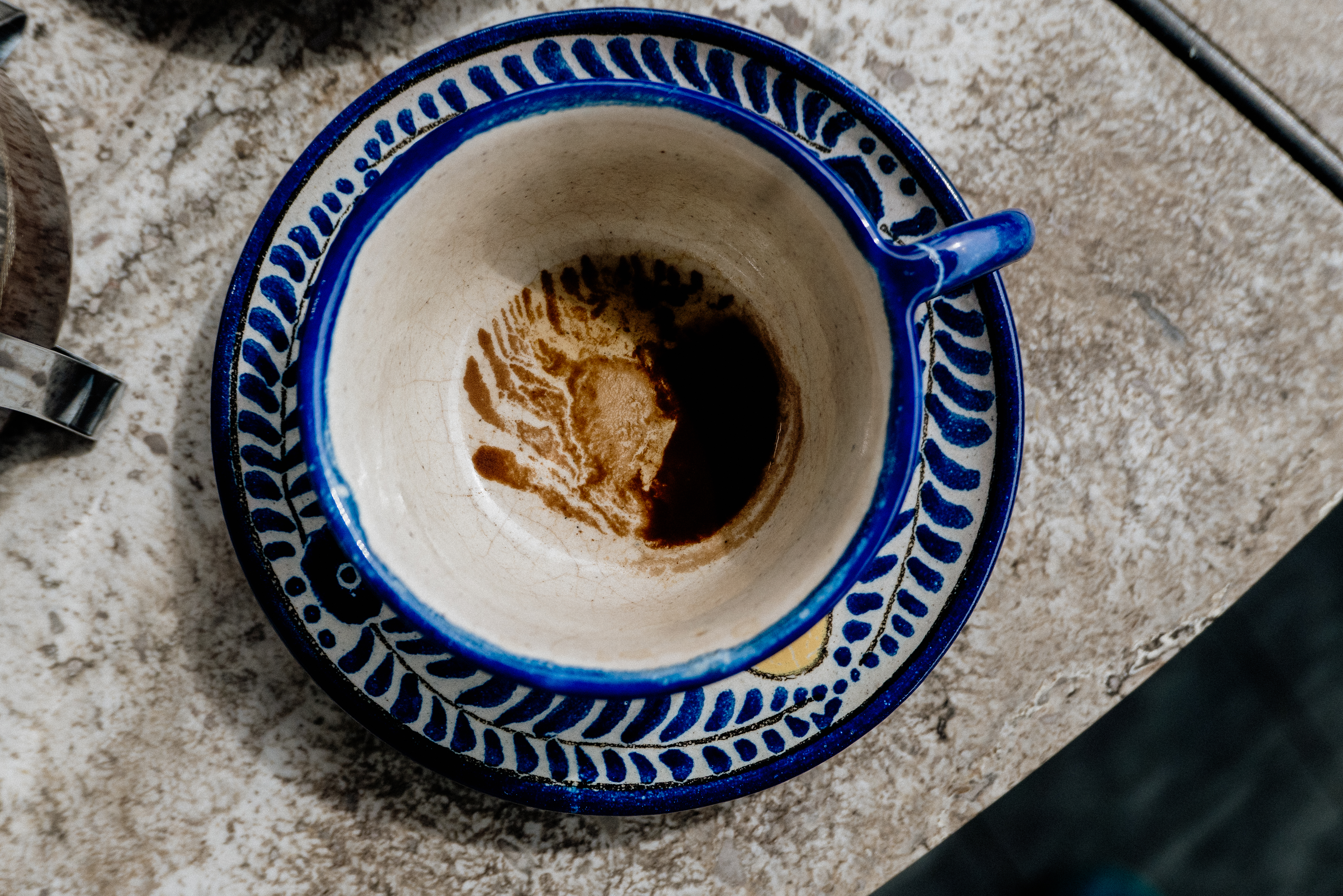Mexican Talavera cup with coffee